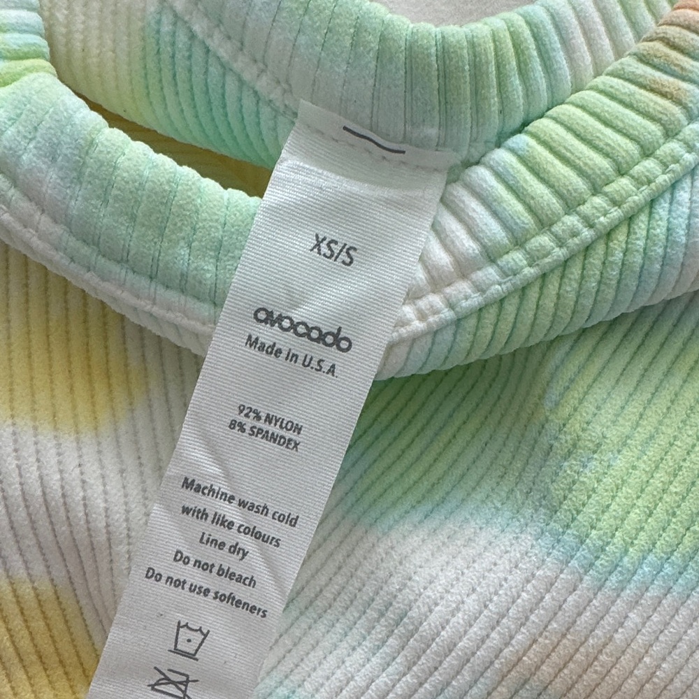 Avocado Colorful Tie-Dye Ribbed Tank Top XS/S - Picture 2 of 2